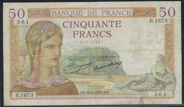 FRANCE 50 FRANCS CERES 16-5-1935 R.1673 TB+