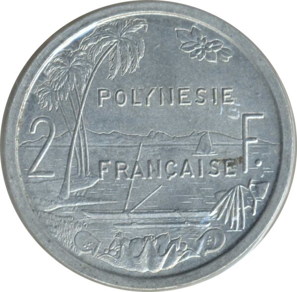 POLYNESIE 2 FRANCS 1965 TTB+