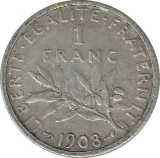 FRANCE 1 FRANC SEMEUSE 1908 TB+