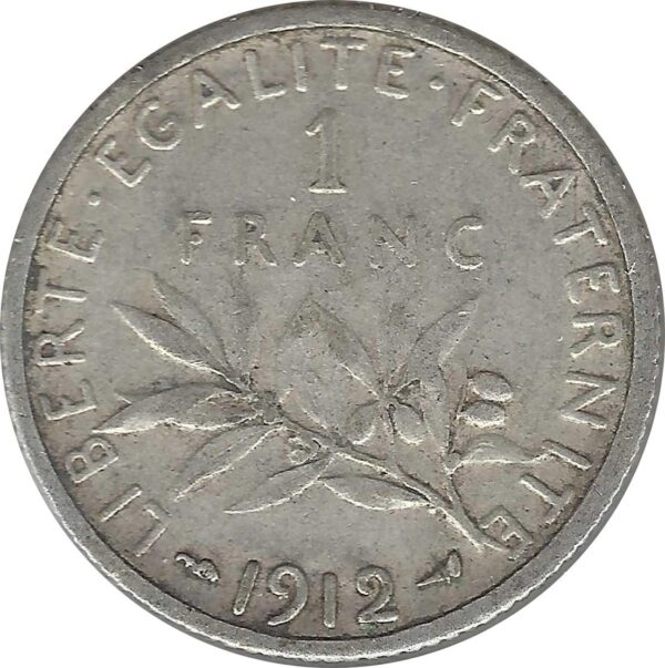FRANCE 1 FRANC ROTY 1912 TB+