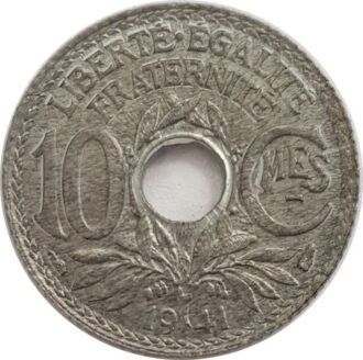 FRANCE 10 CENTIMES LINDAUER 1941 type b SUP