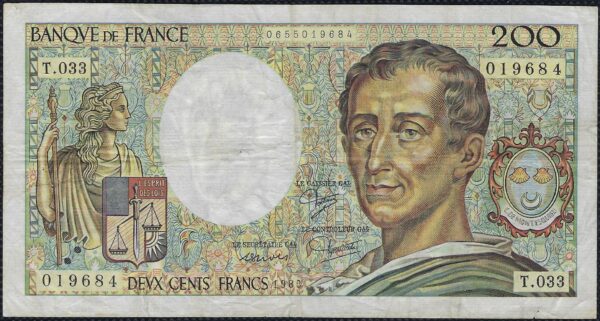 FRANCE 200 FRANCS MONTESQUIEU 1985 T.033 TTB