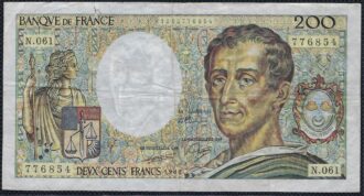 FRANCE 200 FRANCS MONTESQUIEU 1988 N.061 TTB