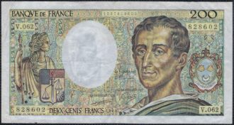 FRANCE 200 FRANCS MONTESQUIEU 1988 V.062 TTB+