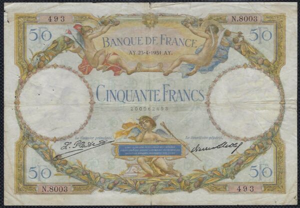 FRANCE 50 FRANCS L.O. MERSON 23-4-1931 N.8003 TB+