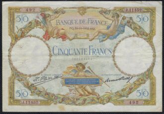 FRANCE 50 FRANCS L.O. MERSON 20-10-1932 J.11452 TTB