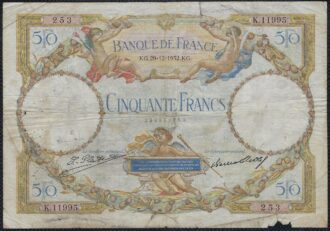 FRANCE 50 FRANCS L.O. MERSON 29-12-1932 L.11995 TB