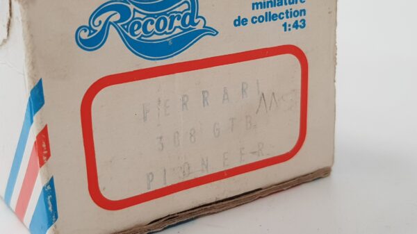 FERRARI 308 GTB PIONNER RECORD 1/43 BOITE D'ORIGINE