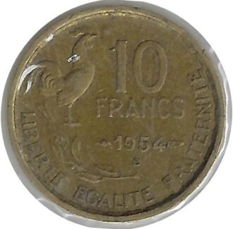 FRANCE 10 FRANCS GUIRAUD 1954 B TTB