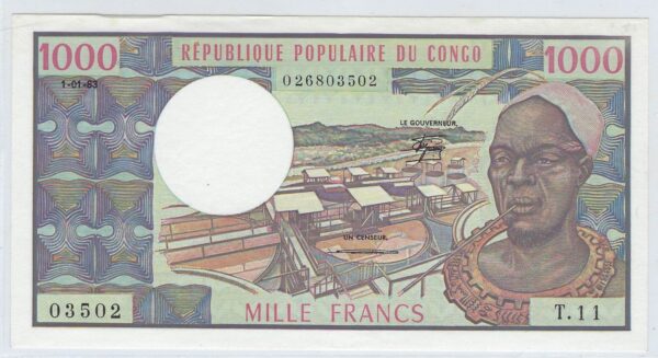 CONGO REPUBIQUE 1000 FRANCS 01-01-1983 SERIE T.11 SPL