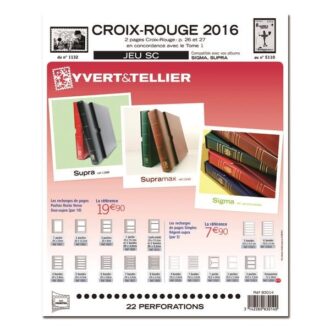 Yvert et Tellier FRANCE CROIX ROUGE SC 2016 (jeux avec pochettes)