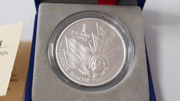 FRANCE 1 FRANC CINQUANTENAIRE DU DEBARQUEMENT 1993 ARGENT B.U.