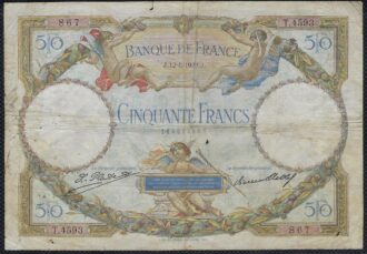 FRANCE 50 FRANCS L.O. MERSON 12-08-1929 T.4593 TB+