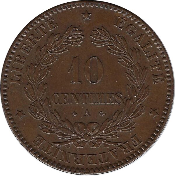 FRANCE 10 CENTIMES CERES 1871 A (Paris) a moyen TTB+
