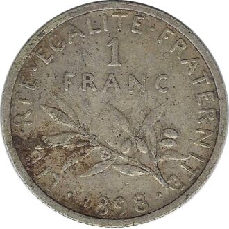 FRANCE 1 FRANC SEMEUSE 1898 TTB
