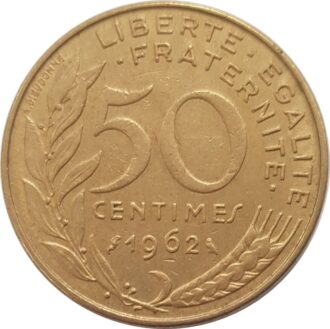 FRANCE 50 CENTIMES LAGRIFFOUL 1962 4 plis TTB N2