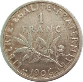 FRANCE 1 FRANC SEMEUSE 1906 TTB N2
