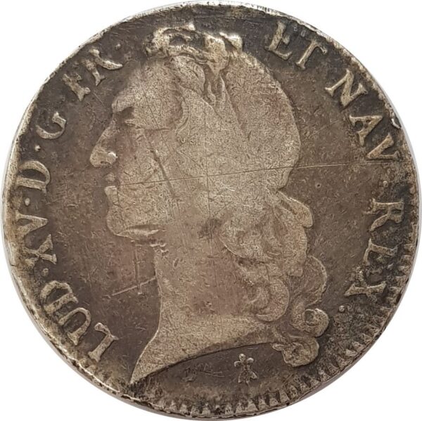 LOUIS XV (1715-1774) ECU AU BANDEAU 1756 9 (Rennes) TB-