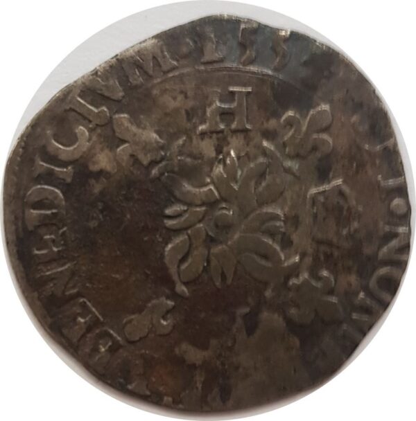 HENRI II (1547-1559) DOUZAIN AU CROISSANT 1554 9 (Rennes) 2gr33 B+