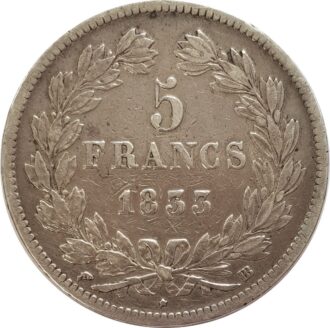 FRANCE 5 FRANCS LOUIS-PHILIPPE I 1833 BB (Strasbourg) TB+