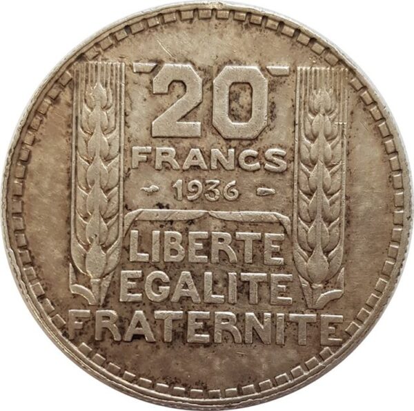 FRANCE 20 FRANCS TURIN 1936 TTB