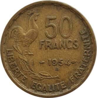 FRANCE 50 FRANCS GUIRAUD 1954 B TB+