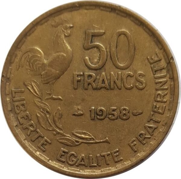 FRANCE 50 FRANCS GUIRAUD 1958 TTB