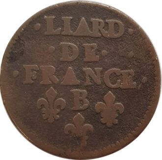LOUIS XIV (1643-1715) LIARD DE FRANCE 1655 B (Rouen)