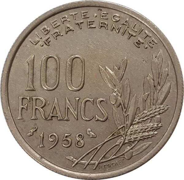 FRANCE 100 FRANCS COCHET 1958 CHOUETTE TTB