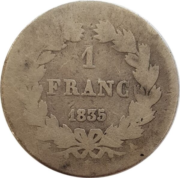 FRANCE 1 FRANC LOUIS PHILIPPE I 1835 A (Paris) B+