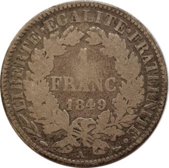 FRANCE 1 FRANC CERES 1849 A (Paris) B+