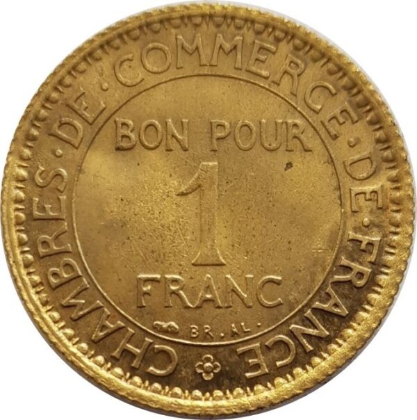FRANCE 1 FRANC CHAMBRES DE COMMERCE 1921 SUP N2