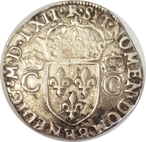 CHARLES IX (1560-1574) 1/2 TESTON 1562 M (Toulouse) 2eme type TB+