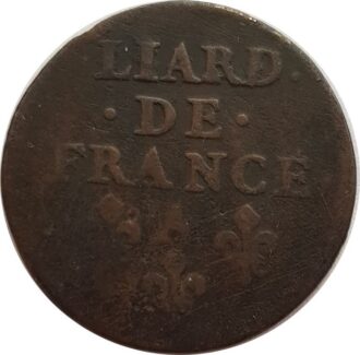 LOUIS XIV (1643-1715) LIARD DE FRANCE 1655 A (Corbeil) B+