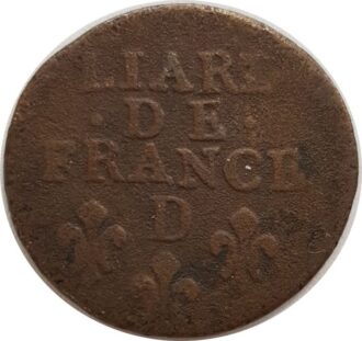 LOUIS XIV (1643-1715) LIARD DE FRANCE 1693 D (Lyon) B+