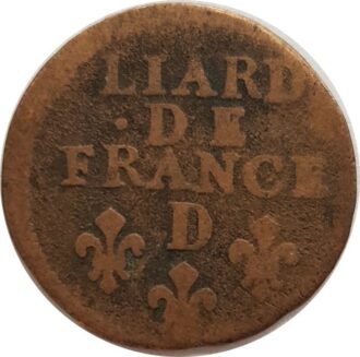 LOUIS XIV (1643-1715) LIARD DE FRANCE 1694 D (Lyon) B+
