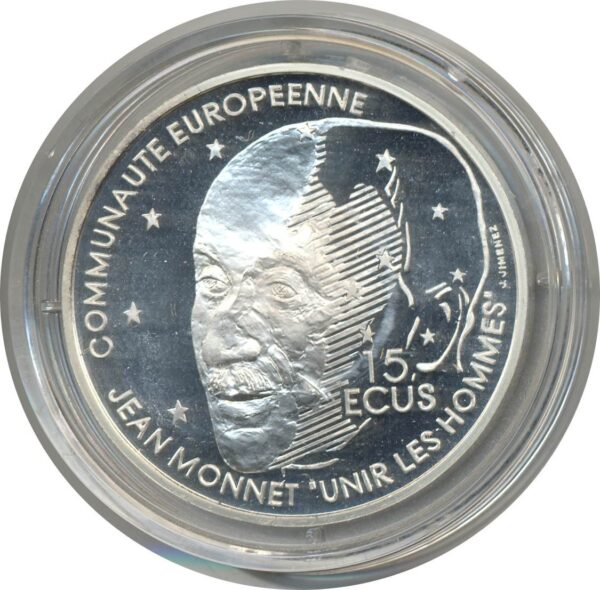 FRANCE 1992 15 ECUS 100 FRANCS JEAN MONNET BE
