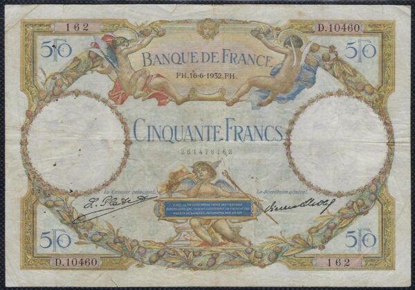 FRANCE 50 FRANCS L.O. MERSON 16-06-1932 D.10460 TB+