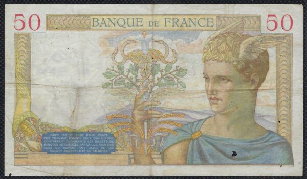 FRANCE 50 FRANCS CERES 28-5-1936 W.4408 TB
