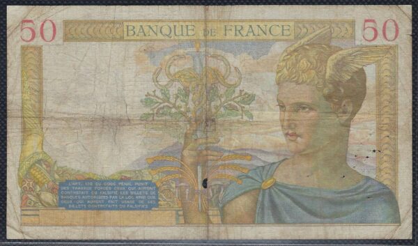 FRANCE 50 FRANCS CERES 17-3-1938 D.7919 TB