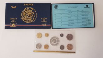 FRANCE 1978 SERIE FDC Fleur De Coin 9 monnaies 1 cent. à 50 Francs BOITIER AILE