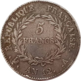FRANCE 5 FRANCS AN 12 A (Paris) BONAPARTE PREMIER CONSUL