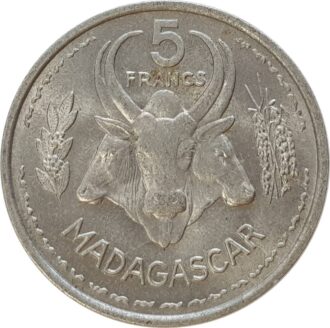 MADAGASCAR 5 FRANCS 1953 TTB+