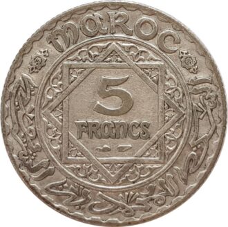 MAROC 5 FRANCS 1352 (1934) TTB+