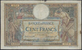 FRANCE 100 FRANCS MERSON SANS LOM 13-10-1919 K.6389 TB