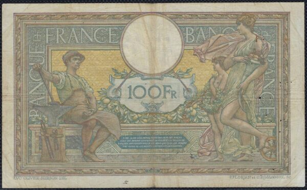 FRANCE 100 FRANCS MERSON SANS LOM 18-6-1918 W.4785 TB+