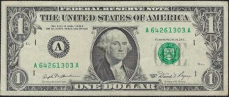 U.S.A MASSACHUSETTS 1 DOLLAR 1981 SERIE G371 TTB