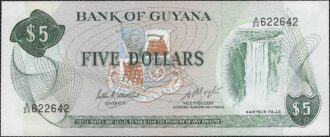 GUYANA 5 DOLLAR (1983) A24 signature 6 NEUF (W22d)