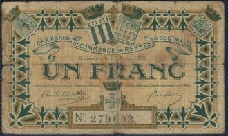 1 FRANC RENNES ET St MALO 1915