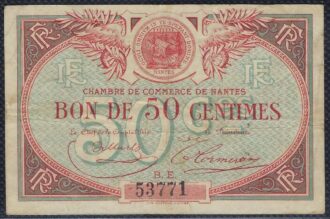 50 CENTIMES NANTES (1918) SERIE B.E.